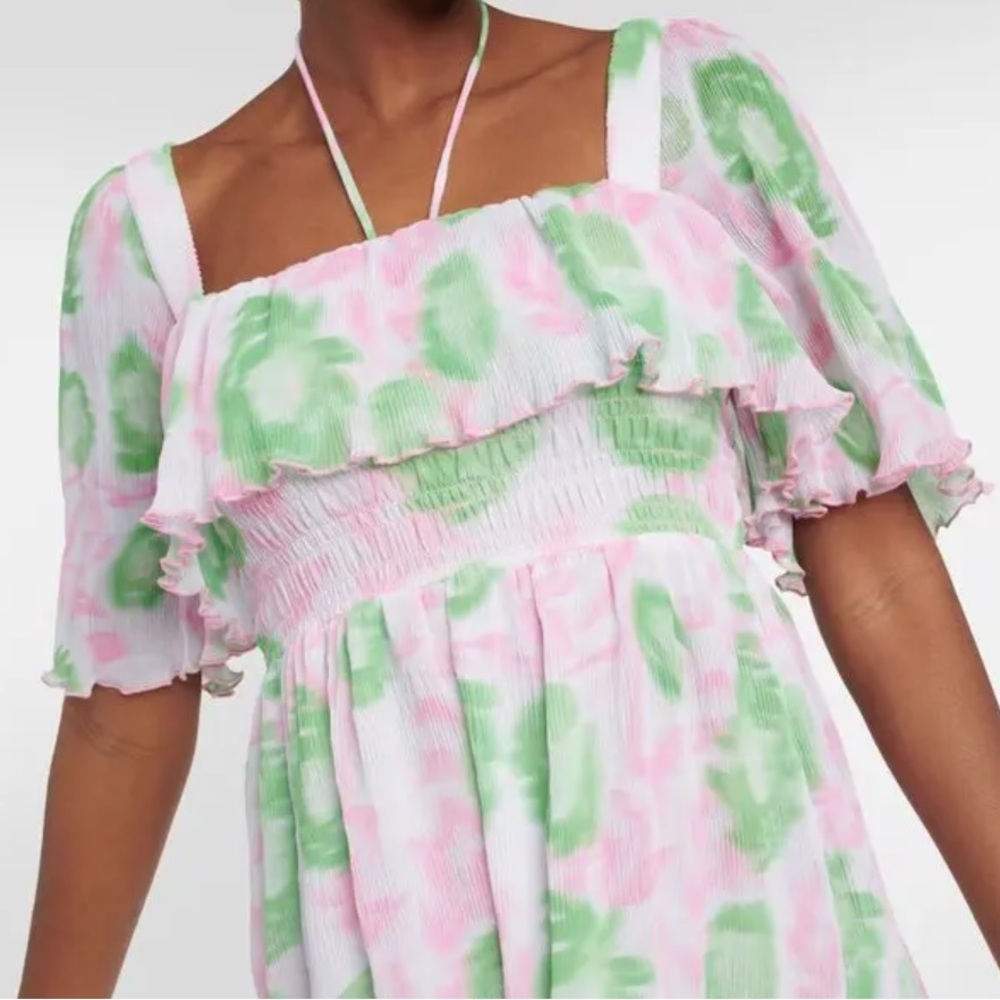 GANNI Floral Pleated Georgette Midi Dress 🌸 - Picture 2 of 8